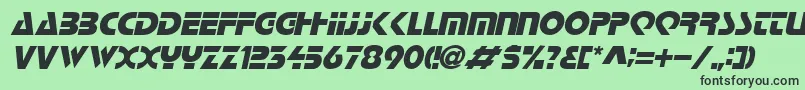 フォントLoganItalic – 緑の背景に黒い文字
