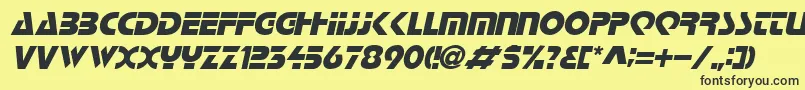 Fonte LoganItalic – fontes pretas em um fundo amarelo