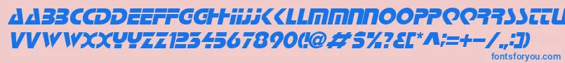 LoganItalic Font – Blue Fonts on Pink Background