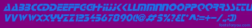LoganItalic-fontti – siniset fontit violetilla taustalla