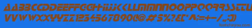 LoganItalic Font – Brown Fonts on Blue Background