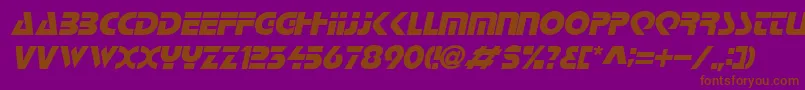 LoganItalic-fontti – ruskeat fontit violetilla taustalla