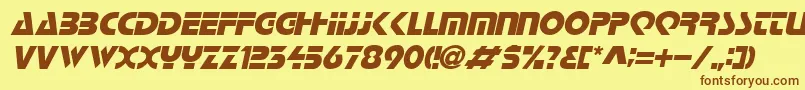 Fonte LoganItalic – fontes marrons em um fundo amarelo