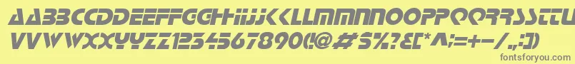 LoganItalic-Schriftart – Graue Schriften auf gelbem Hintergrund