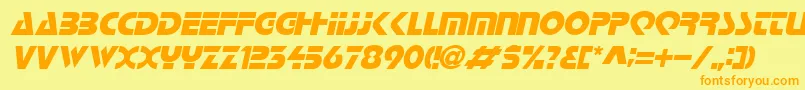 Шрифт LoganItalic – оранжевые шрифты на жёлтом фоне