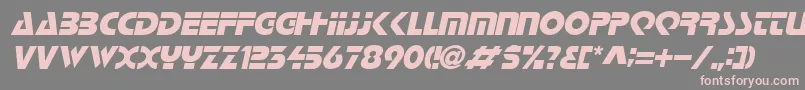 フォントLoganItalic – 灰色の背景にピンクのフォント