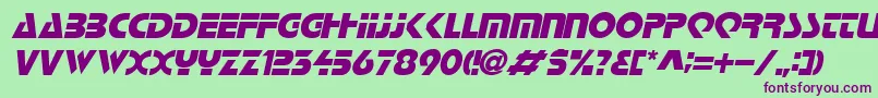 LoganItalic Font – Purple Fonts on Green Background