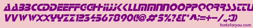 Fonte LoganItalic – fontes roxas em um fundo rosa