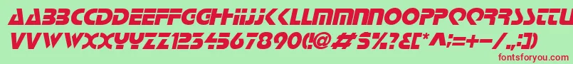 LoganItalic-fontti – punaiset fontit vihreällä taustalla