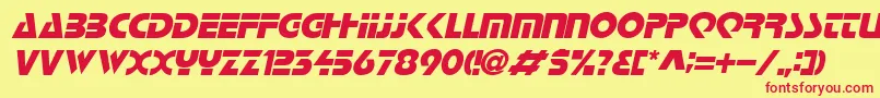 LoganItalic Font – Red Fonts on Yellow Background