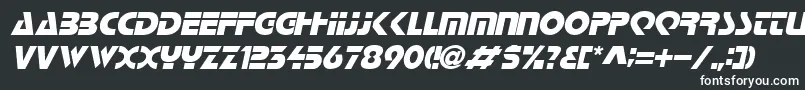 LoganItalic-fontti – valkoiset fontit mustalla taustalla