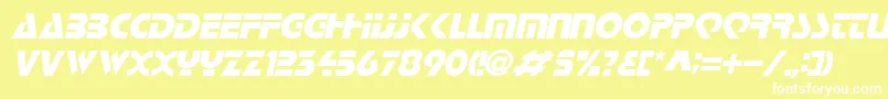 LoganItalic-fontti – valkoiset fontit keltaisella taustalla