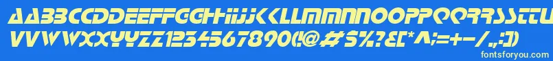 LoganItalic Font – Yellow Fonts on Blue Background