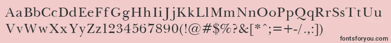 フォントBaskervilleLight – ピンクの背景に黒い文字