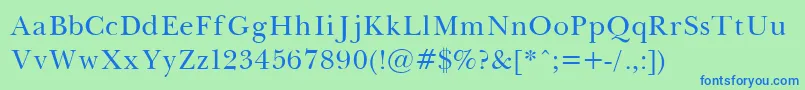 BaskervilleLight Font – Blue Fonts on Green Background