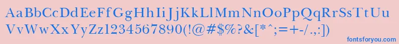 BaskervilleLight Font – Blue Fonts on Pink Background