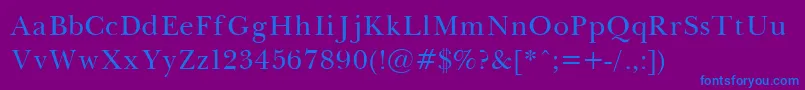 BaskervilleLight Font – Blue Fonts on Purple Background