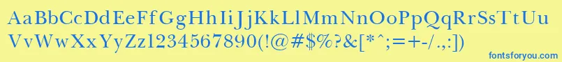 Подробнее о шрифте BaskervilleLight Шрифт BaskervilleLight – синие шрифты на жёлтом фоне