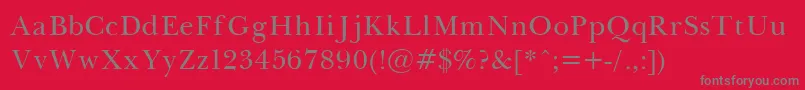 BaskervilleLight Font – Gray Fonts on Red Background