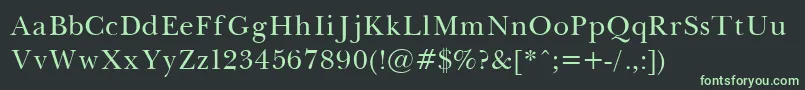 フォントBaskervilleLight – 黒い背景に緑の文字