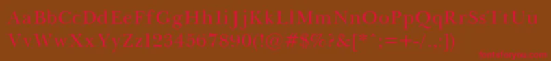 BaskervilleLight Font – Red Fonts on Brown Background