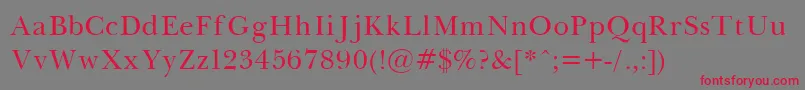 BaskervilleLight Font – Red Fonts on Gray Background