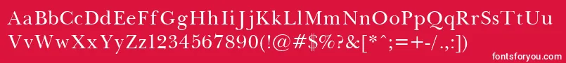 フォントBaskervilleLight – 赤い背景に白い文字