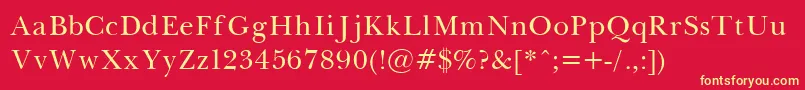 BaskervilleLight Font – Yellow Fonts on Red Background