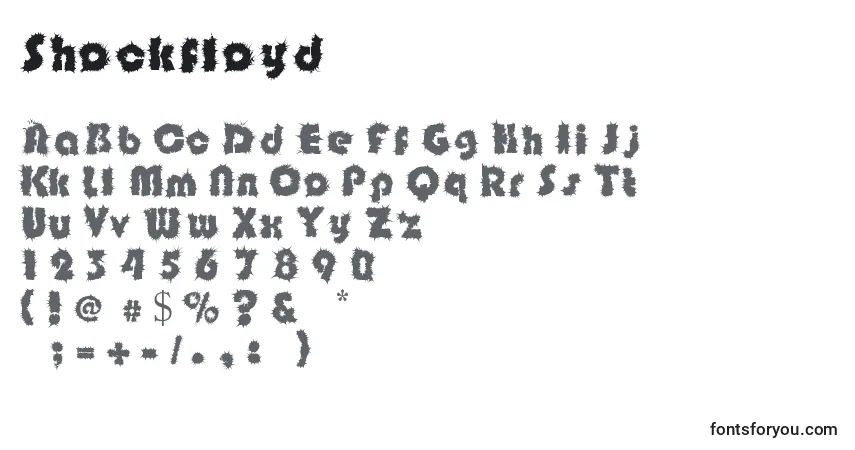 Schriftart Shockfloyd – Alphabet, Zahlen, spezielle Symbole