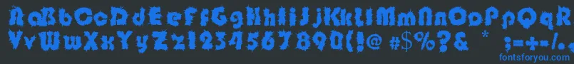 フォントShockfloyd – 黒い背景に青い文字