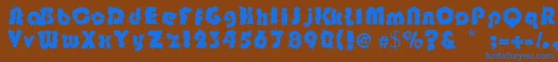 フォントShockfloyd – 茶色の背景に青い文字