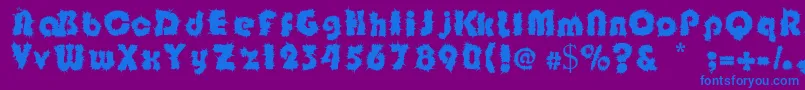 Shockfloyd-fontti – siniset fontit violetilla taustalla