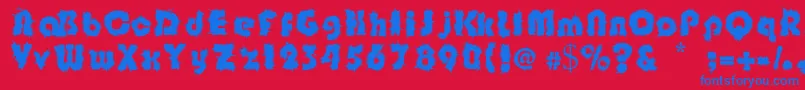 Czcionka Shockfloyd – niebieskie czcionki na czerwonym tle