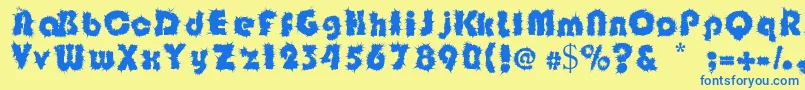 Shockfloyd-fontti – siniset fontit keltaisella taustalla