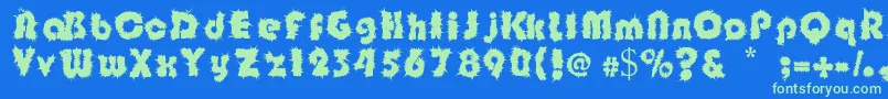 Shockfloyd Font – Green Fonts on Blue Background