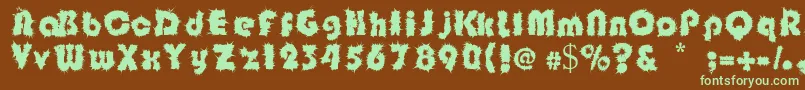 Shockfloyd-fontti – vihreät fontit ruskealla taustalla