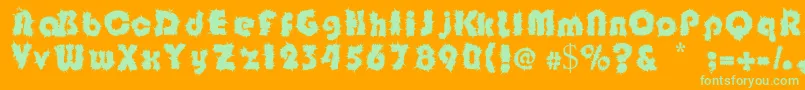 Czcionka Shockfloyd – zielone czcionki na pomarańczowym tle