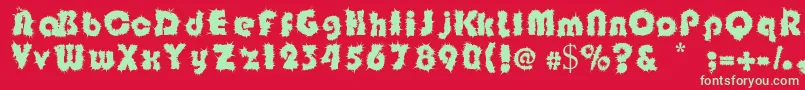 フォントShockfloyd – 赤い背景に緑の文字
