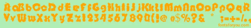 Shockfloyd-fontti – oranssit fontit vihreällä taustalla