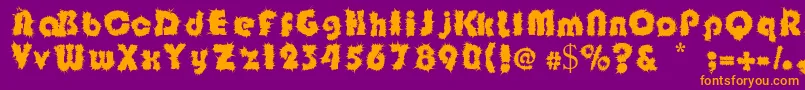 フォントShockfloyd – 紫色の背景にオレンジのフォント