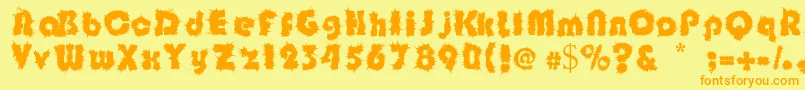 Fonte Shockfloyd – fontes laranjas em um fundo amarelo