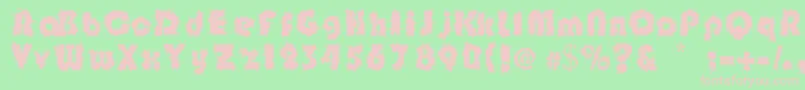 フォントShockfloyd – 緑の背景にピンクのフォント