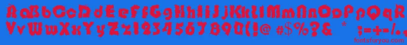 Shockfloyd-Schriftart – Rote Schriften auf blauem Hintergrund