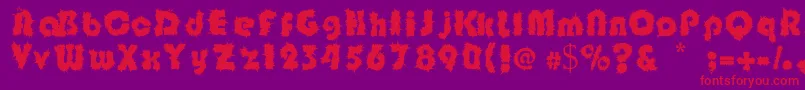 Shockfloyd-fontti – punaiset fontit violetilla taustalla