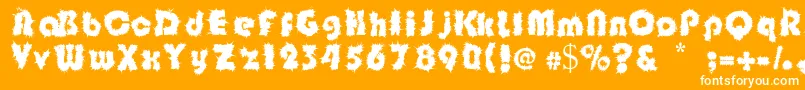 Shockfloyd-Schriftart – Weiße Schriften auf orangefarbenem Hintergrund