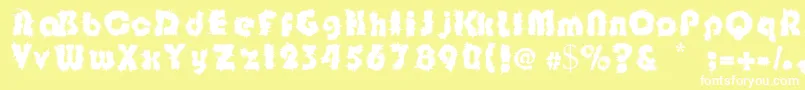 Shockfloyd-fontti – valkoiset fontit keltaisella taustalla