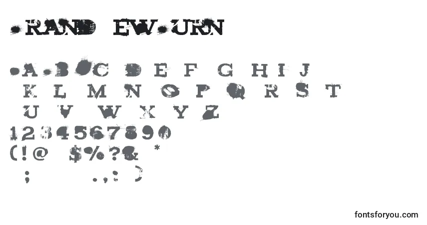 Czcionka BrandNewBurn – alfabet, cyfry, specjalne znaki