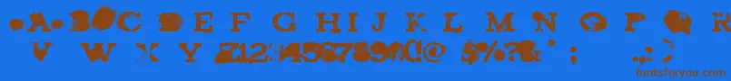BrandNewBurn Font – Brown Fonts on Blue Background