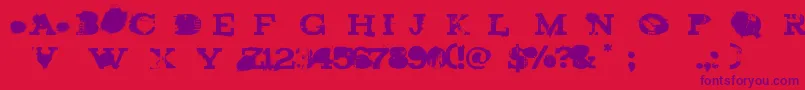 BrandNewBurn Font – Purple Fonts on Red Background