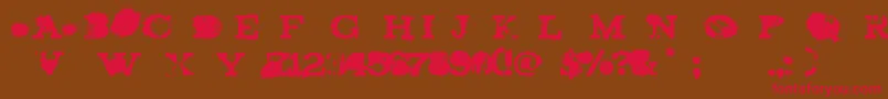 BrandNewBurn Font – Red Fonts on Brown Background